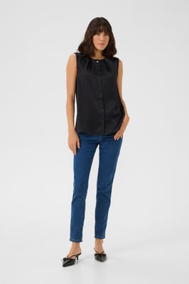 Ärmellose Bluse Regular fit Black
