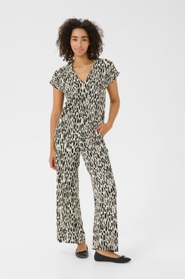 Ärmellose Bluse Casual fit Turtledove/Black Paint Print white black