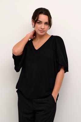 Kurzarm-Bluse Loose fit Black
