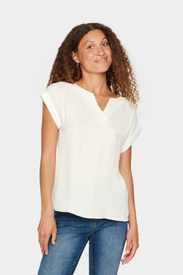 Ärmellose Bluse Classic fit Ice white