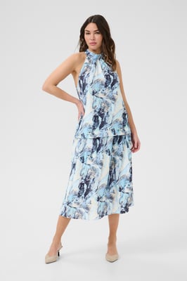 Ärmellose Bluse A-shape Blue Organic Print blue