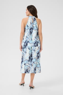 Ärmellose Bluse A-shape Blue Organic Print blue