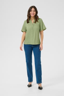 Kurzarm-Bluse Regular fit Oil Green