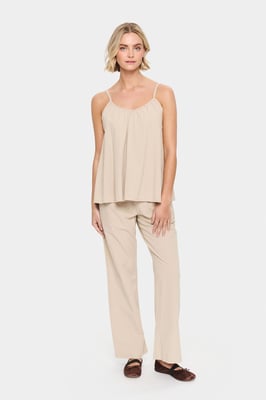 Ärmellose Bluse Lockere Passform Plaza Taupe beige