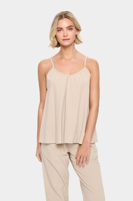 Ärmellose Bluse Lockere Passform Plaza Taupe beige