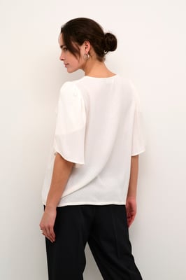 Kurzarm-Bluse Loose fit Chalk white