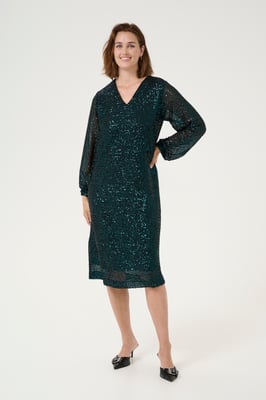 Jerseykleid A-shape Dark Green Sequin dark green