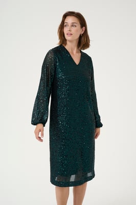 Jerseykleid A-shape Dark Green Sequin dark green