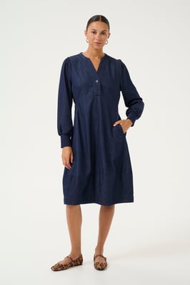 Kleid Lässiger Schnitt Rinse Wasche blue
