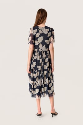 Jerseykleid Feminine Form Navy Leaf Print multicolour
