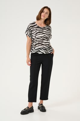 Ärmellose Bluse Loose fit Black/Chalk Animal Print