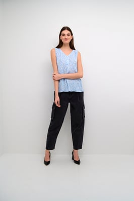 Ärmellose Bluse Regular fit Vista Blue / Chalk Flower floral