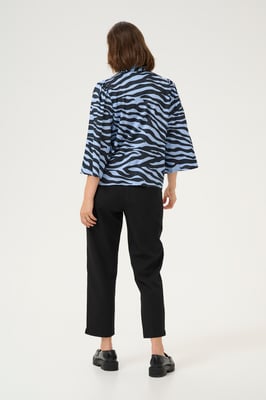 Kurzarm-Bluse Regular fit Blue / Black graphic black blue