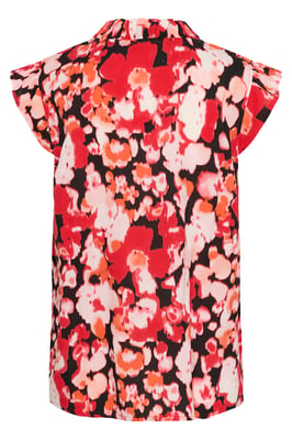 Kurzarm-Bluse Regular fit Red Toned Flower Print floral