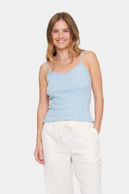 Ärmellose Bluse Gerade Passform Heather Melange
