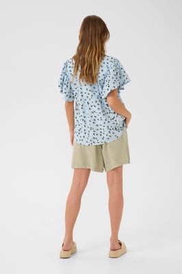 Kurzarm-Bluse Relaxed fit Blue Flower floral