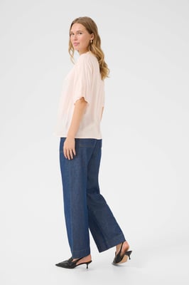 Kurzarm-Bluse Casual fit Crystal Pink rose