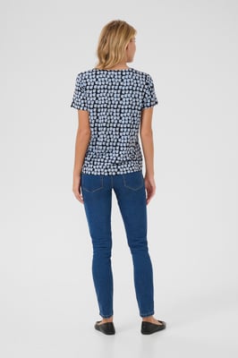 Kurzarm-Bluse Regular fit Black/Blue Graphic Dot black blue