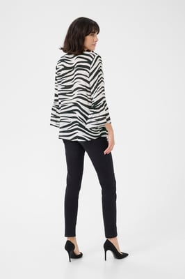Kurzarm-Bluse Regular fit Chalk/Black Animal animal