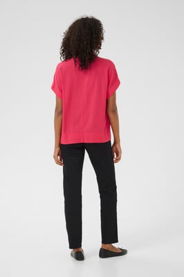 Kurzarm-Bluse Loose fit Raspberry pink