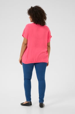 Kurzarm-Bluse Loose fit Raspberry pink