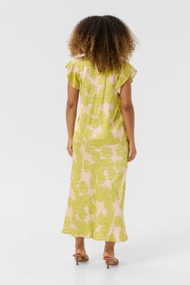 Kurzarm-Bluse Relaxed fit Green Palm Leaves lime green