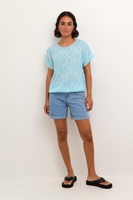 Ärmellose Bluse Loose fit Blue Atoll Petit Fleur floral