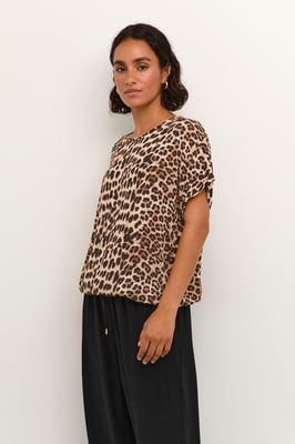 Ärmellose Bluse Loose fit Classic Leopard