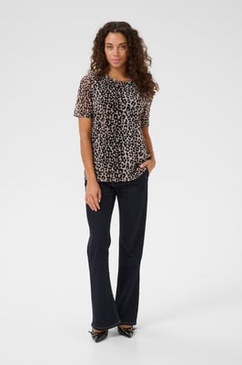 Kurzarm-Bluse Casual fit Leopard