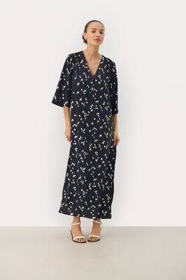 Kleid Gerade Passform Navy Foil Print navy