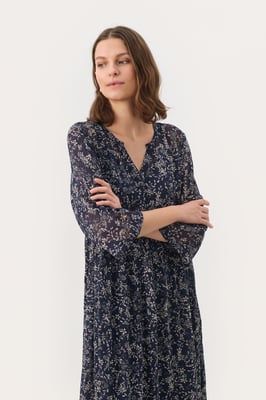 Kleid Relaxed fit Dark Navy Scattered Flower dark blue