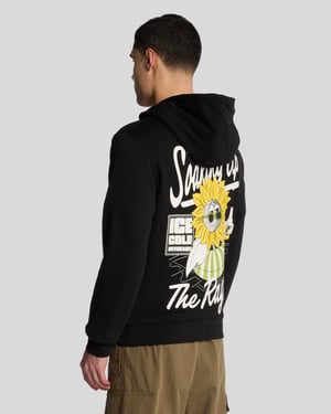 Lyle & Scott Sunnies – Kapuzenpullover mit Poolbar-Grafik – Schwarz