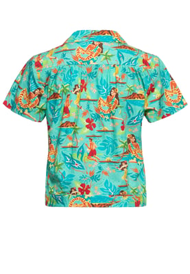 Queen Kerosin Damen Kurzarm Bluse mint