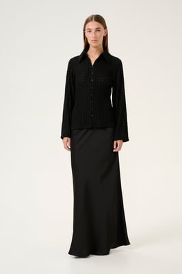 Langarm-Bluse Regular fit Meteorite black