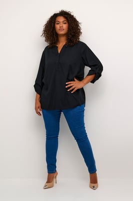 Langarm-Bluse Regular fit Black