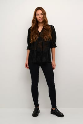 Langarm-Bluse Relaxed fit Blac