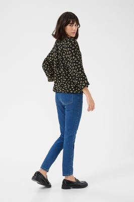 Langarm-Bluse Loose fit Black/Green Lettuce Ditzy black green