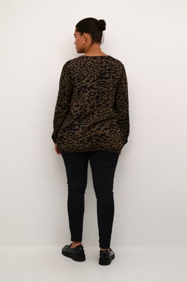 Langarm-Bluse Regular fit Major Brown_Black Leopard