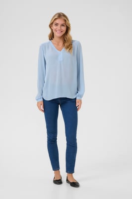 Langarm-Bluse Regular fit Soft Chambray blue