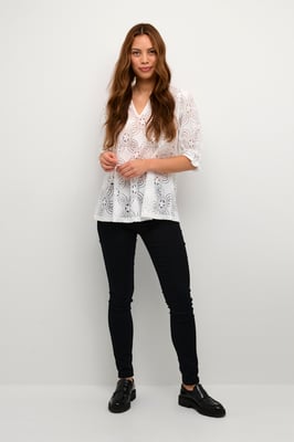 Langarm-Bluse Relaxed fit Spring Gardenia white