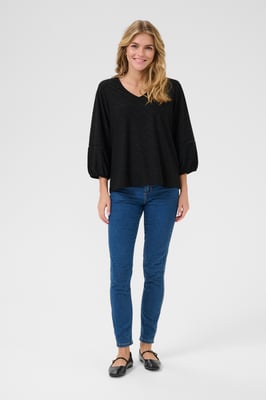 Langarm-Bluse Regular fit Black Deep CC. black