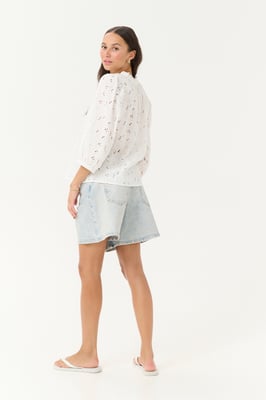 Langarm-Bluse Regular fit Chalk white