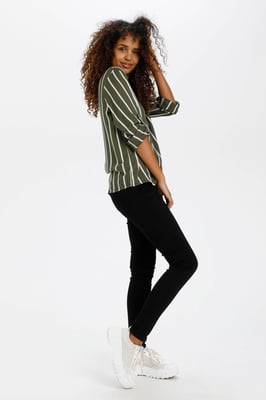 Langarm-Bluse Regular fit Grape Leaf/Chalk white green