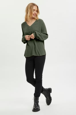 Langarm-Bluse Regular fit Grape Leaf green