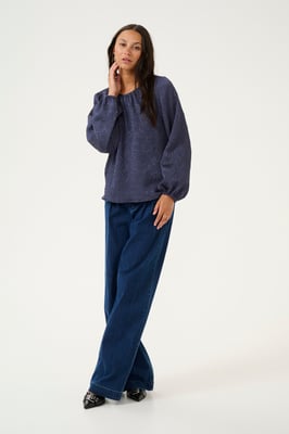 Langarm-Bluse Regular fit Midnight Marine 