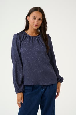 Langarm-Bluse Regular fit Midnight Marine 