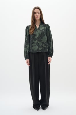 Langarm-Bluse Relaxed fit GraphicFlower Black/AgaveGreen floral