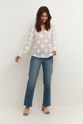 Langarm-Bluse Relaxed fit Spring Gardenia white