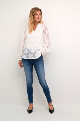 Langarm-Bluse Relaxed fit Spring Gardenia white