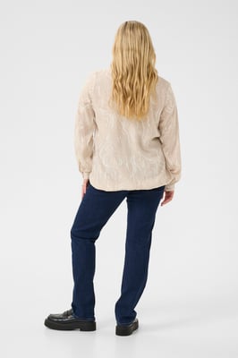 Langarm-Bluse Regular fit Feather Gray,Chalk Print grey white